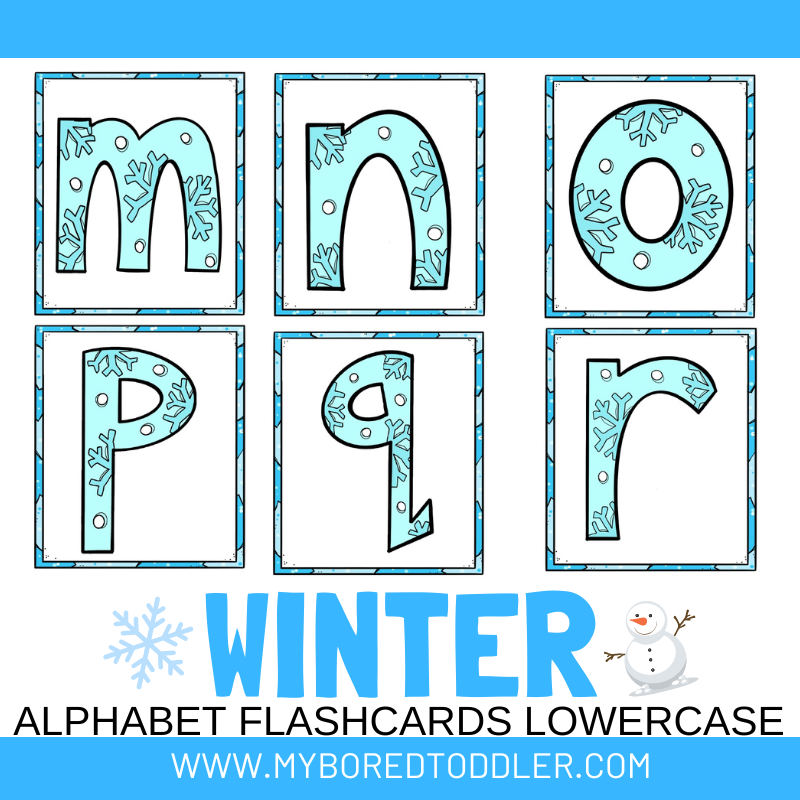 Winter Alphabet Flashcards - Uppercase & Lowercase