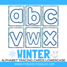 Load image into Gallery viewer, Winter Alphabet Tracing Cards Uppercase &amp; Lowercase
