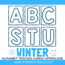 Load image into Gallery viewer, Winter Alphabet Tracing Cards Uppercase &amp; Lowercase
