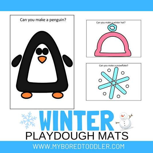 Winter Playdough Mats - Color & B&W