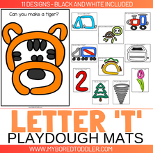 Load image into Gallery viewer, LETTER OF THE WEEK &#39;T&#39; Playdough Mats / Playdoh Mats
