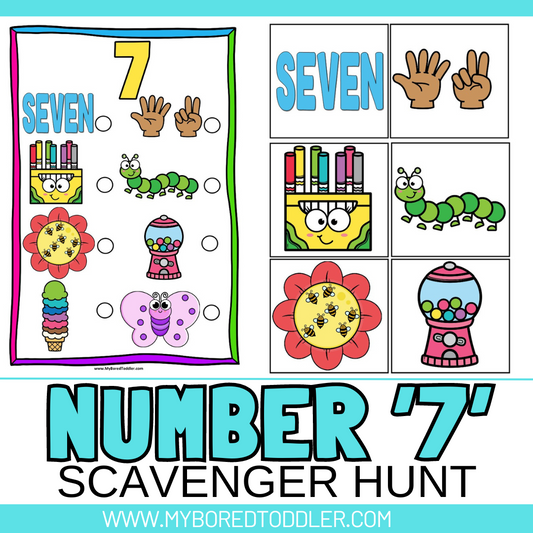 Number SEVEN 7 Scavenger Hunt / Treasure Hunt
