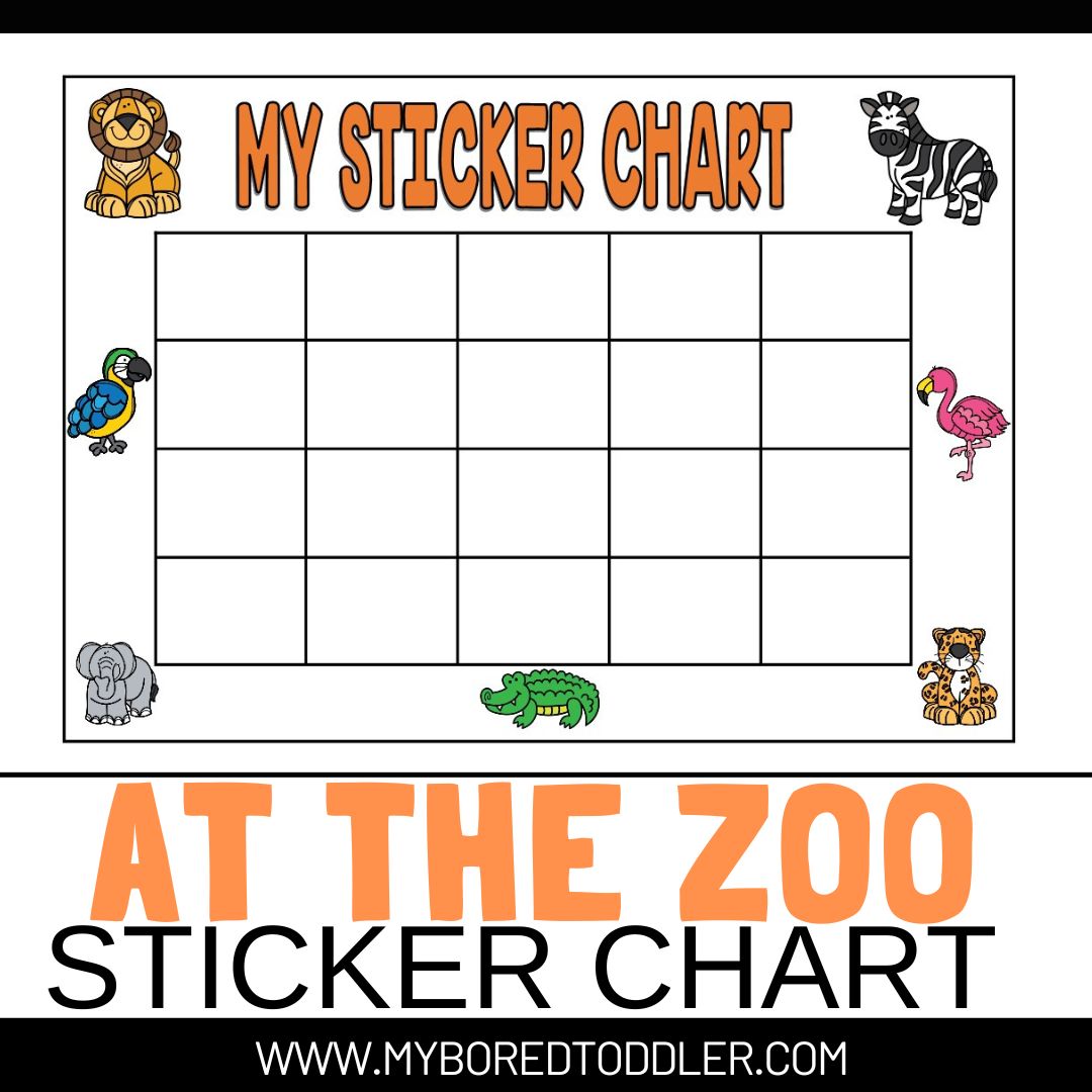 Zoo Sticker / Reward Chart My Bored Toddler