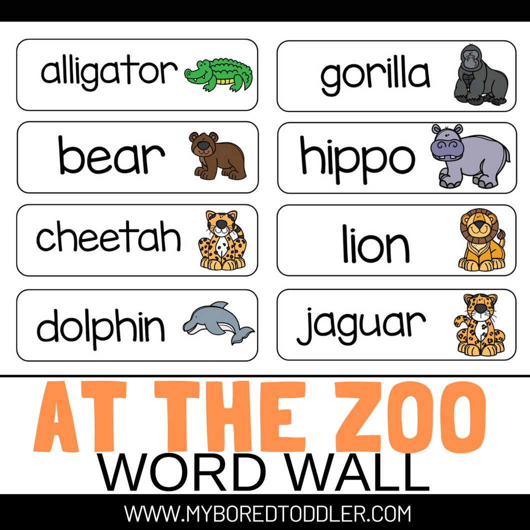 Zoo Animal Word Wall