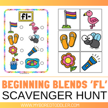 Load image into Gallery viewer, Beginning Blends &#39;FL&#39; Alphabet Scavenger Hunt / Treasure Hunt
