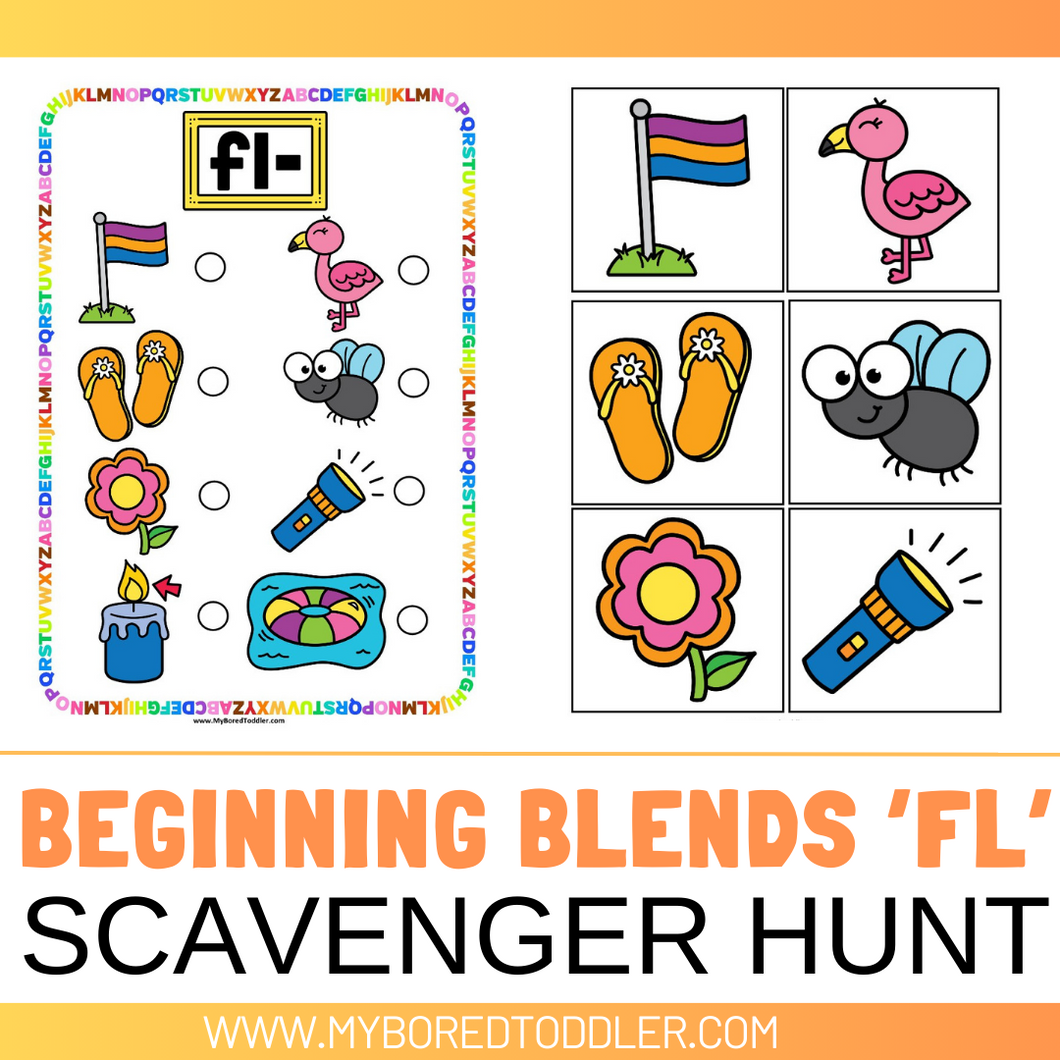 Beginning Blends 'FL' Alphabet Scavenger Hunt / Treasure Hunt