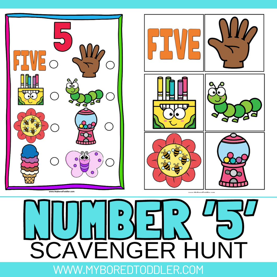 Number FIVE 5 Scavenger Hunt / Treasure Hunt