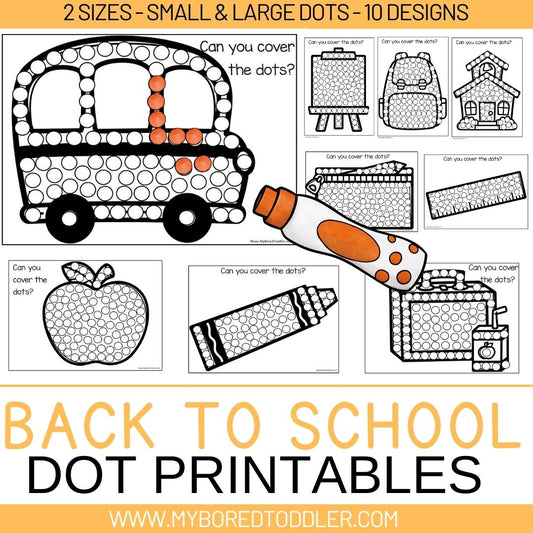 Back to School - Dot Printables 2 Sizes