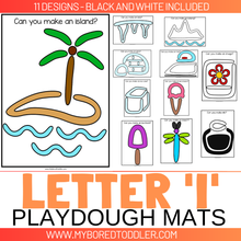 Load image into Gallery viewer, LETTER OF THE WEEK &#39;I&#39; Playdough Mats / Playdoh Mats
