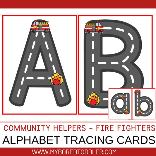 Fire Fighter Alphabet Tracing Sheets  - Community Helpers