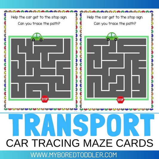 Transport Car Maze Sheets