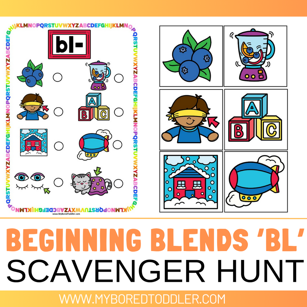 Beginning Blends 'BL' Alphabet Scavenger Hunt / Treasure Hunt