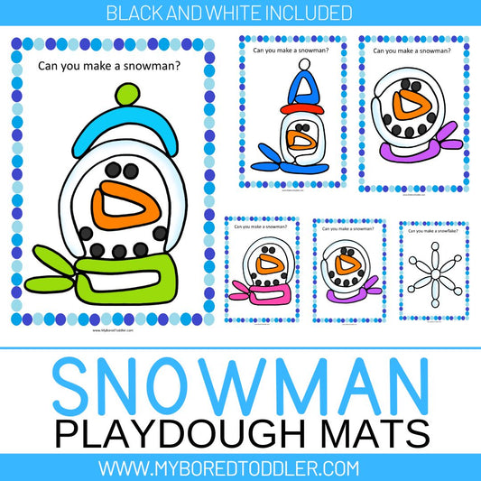 Winter Snowman Playdough / Playdoh Mats