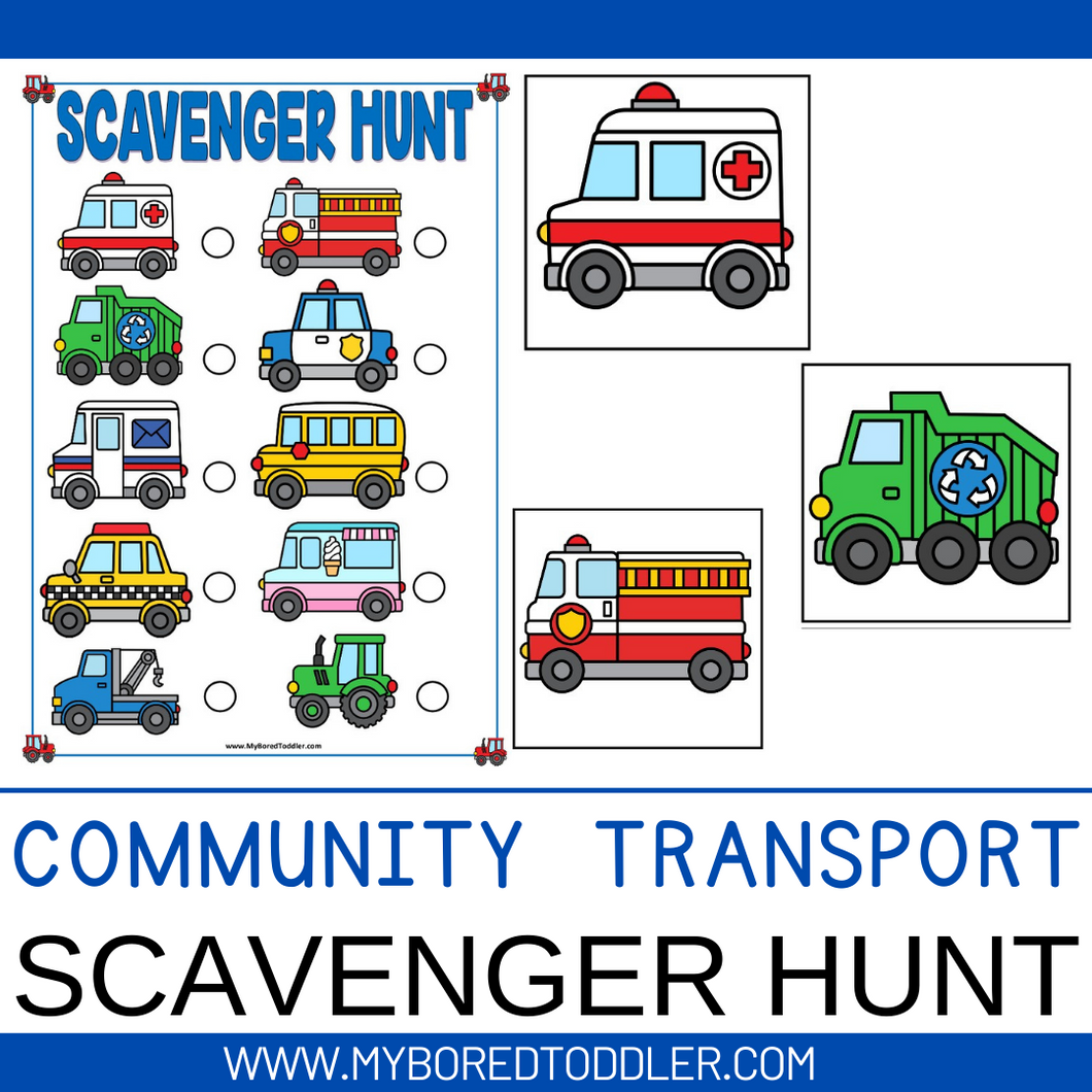 Community Transport Vehicles Scavenger Hunt / Treasure Hunt