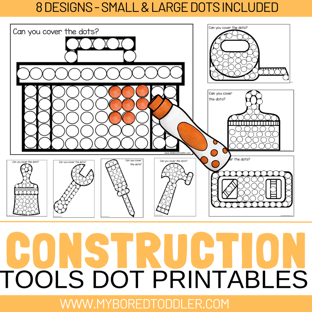 CONSTRUCTION TOOLS Dot Printables Small & Large Dots