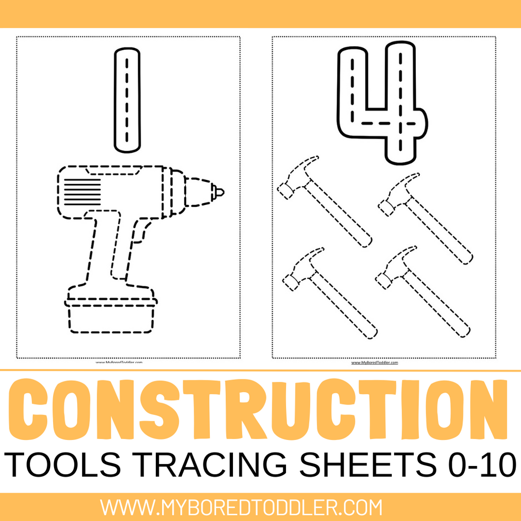 CONSTRUCTION TOOLS tracing sheets - Numbers 0-10