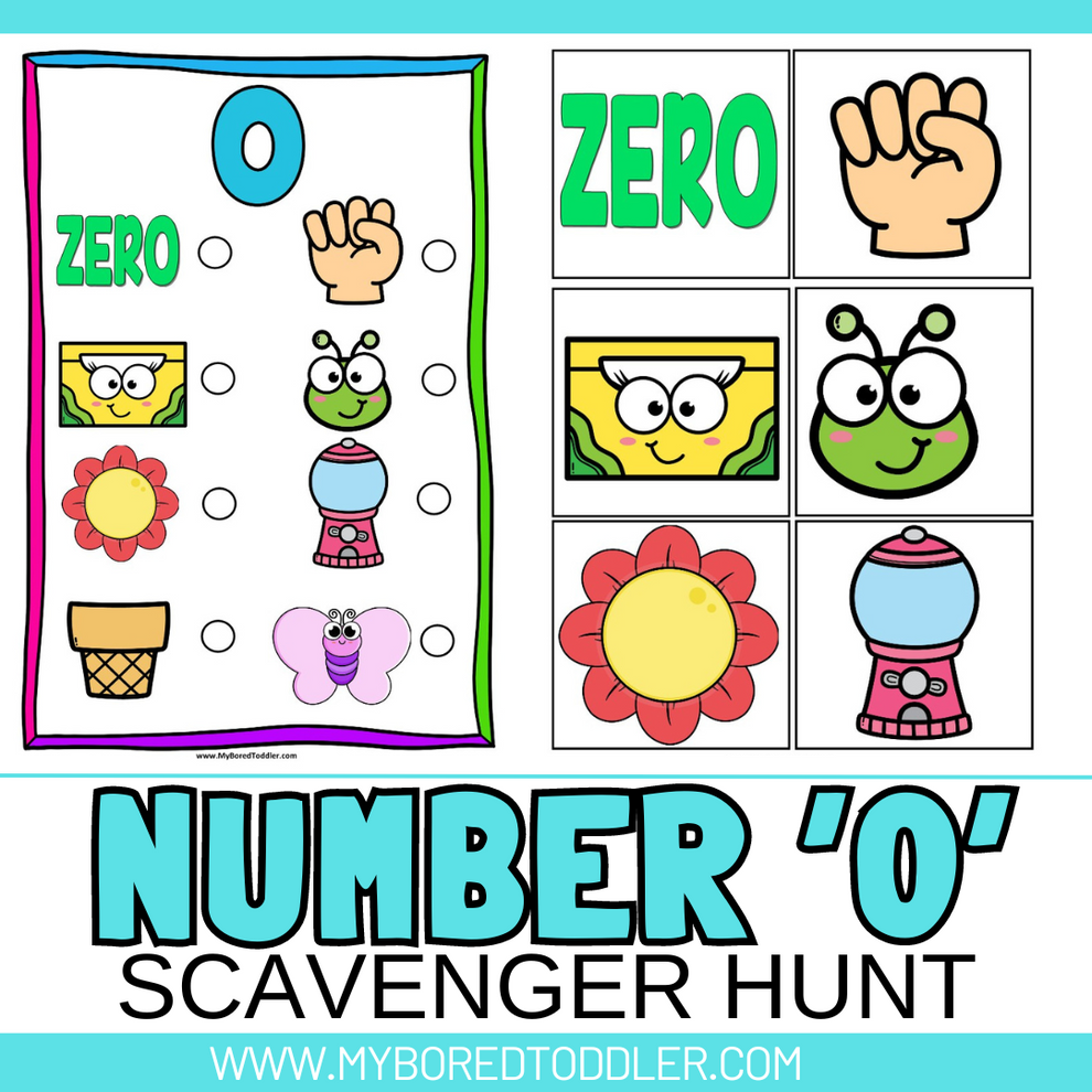 Number ZERO 0 Scavenger Hunt / Treasure Hunt – My Bored Toddler