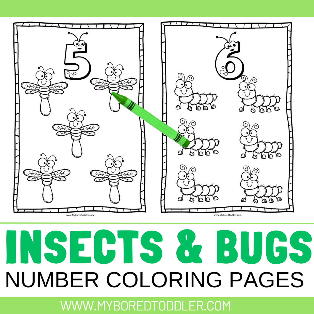 Insects & Bugs Number coloring pages 0-10