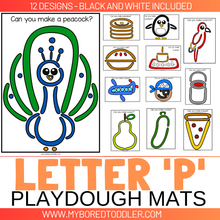 Load image into Gallery viewer, LETTER OF THE WEEK &#39;P&#39; Playdough Mats / Playdoh Mats
