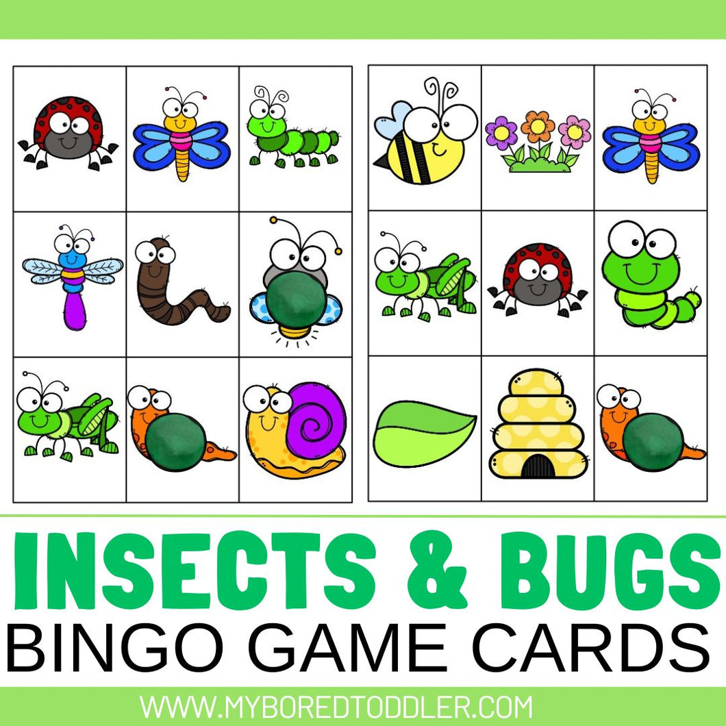 Insects & Bugs Bingo Game