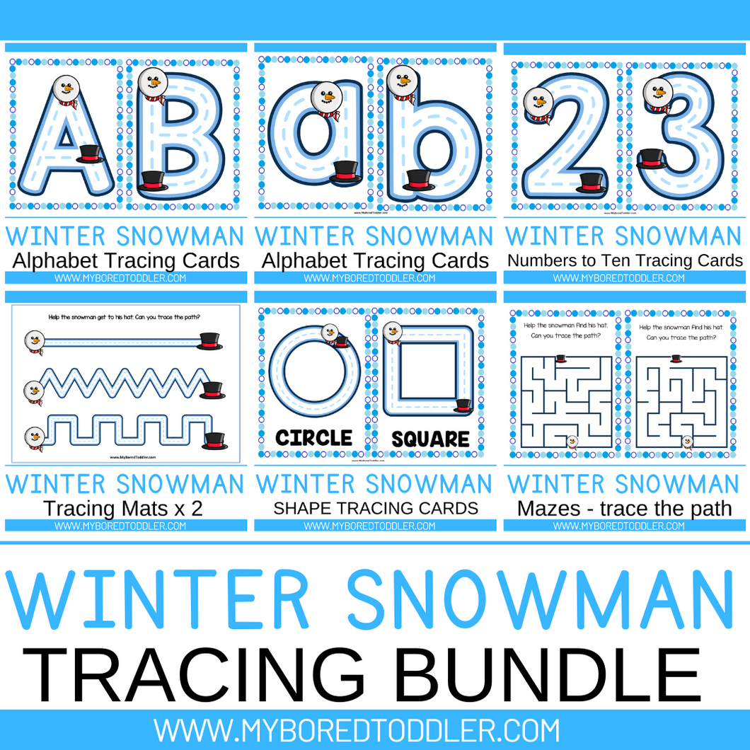 Winter Snowman Tracing Bundle