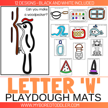 Load image into Gallery viewer, LETTER OF THE WEEK &#39;W&#39; Playdough Mats / Playdoh Mats
