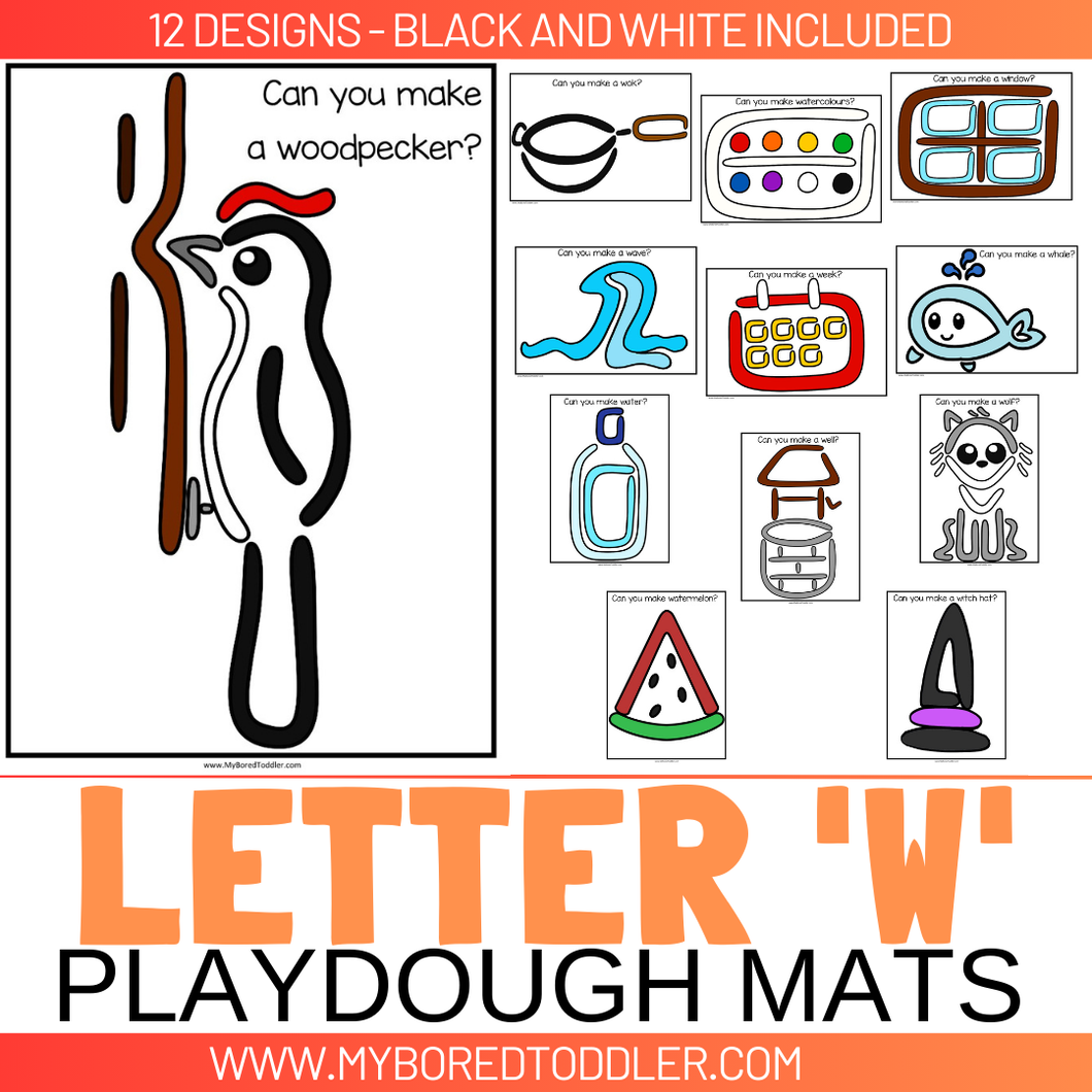 LETTER OF THE WEEK 'W' Playdough Mats / Playdoh Mats