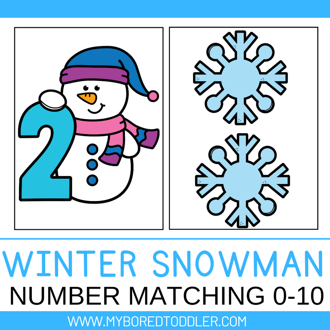 Winter Snowman Number Matching Cards 0-10