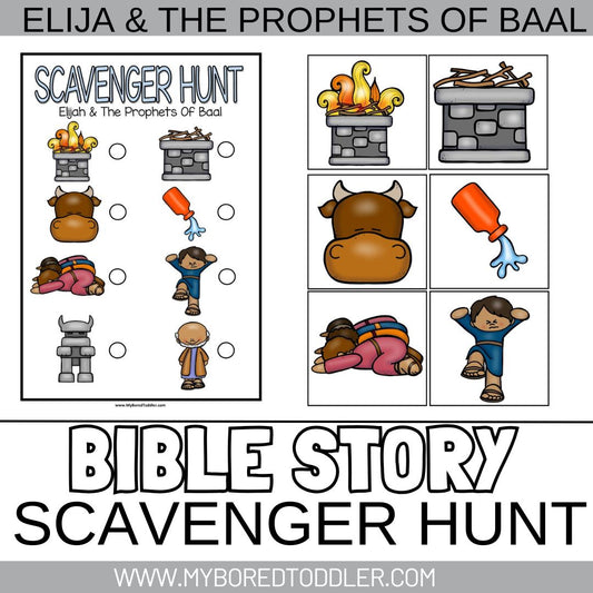 BIBLE STORY - Scavenger Hunt / Treasure Hunt - Elijah & The Prophets of Baal