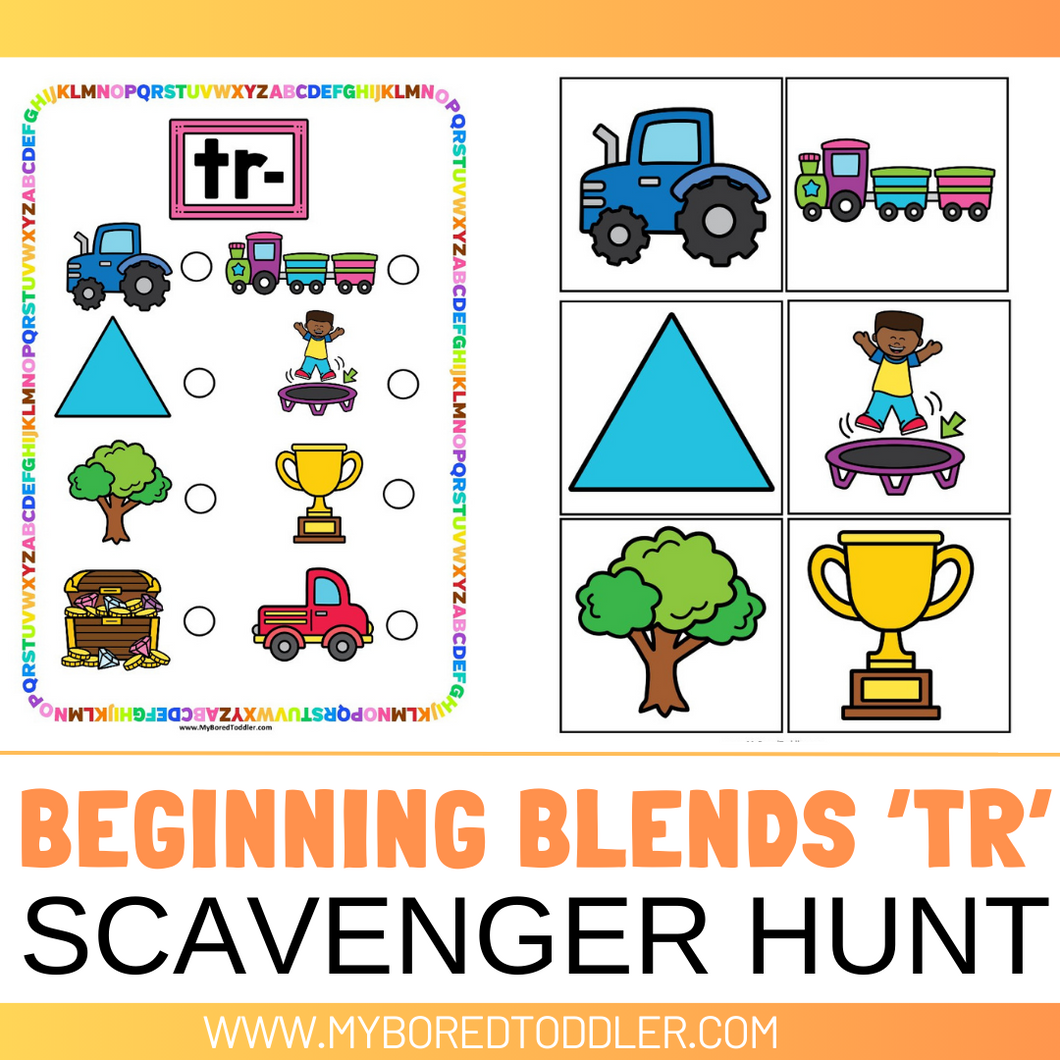 Beginning Blends 'TR' Alphabet Scavenger Hunt / Treasure Hunt