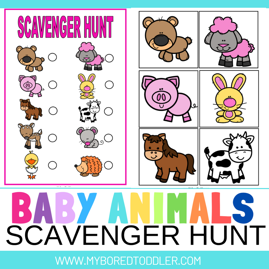 Spring BABY ANIMALS Scavenger Hunt / Treasure Hunt