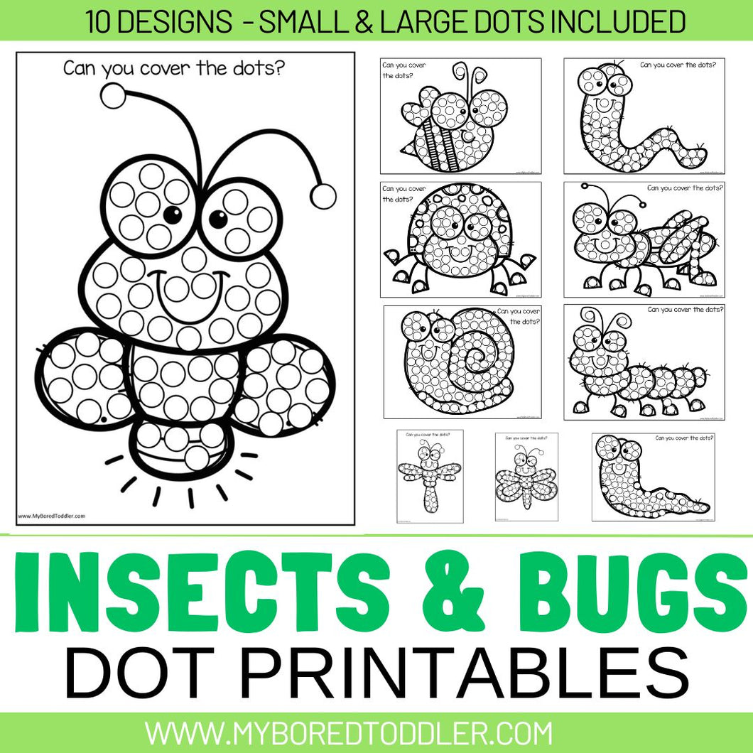 Insects & Bugs Dot Printables 2 Sizes