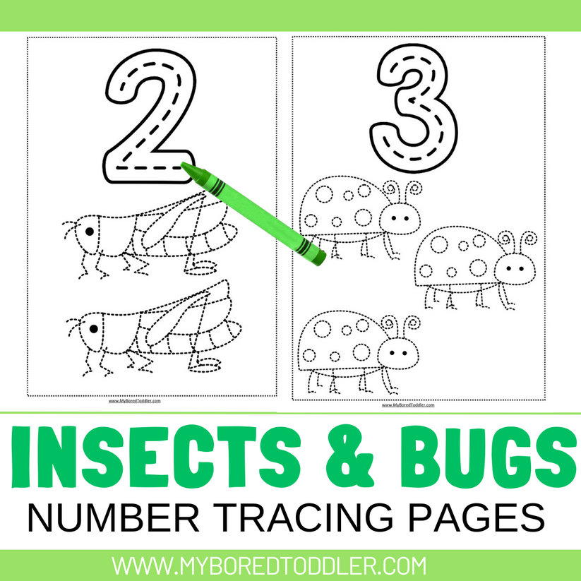 Insects & Bugs Tracing Sheets - Numbers 0-10 – My Bored Toddler