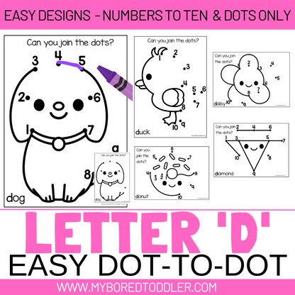 LETTER OF THE WEEK DOT-TO-DOT BUNDLE - (ALPHABET) - EASY DESIGNS