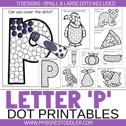 ALPHABET A to Z Dot Printable Bundle - 26 Letters Included