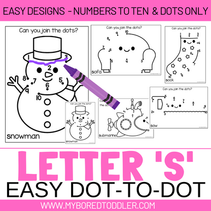 LETTER OF THE WEEK DOT-TO-DOT BUNDLE - (ALPHABET) - EASY DESIGNS