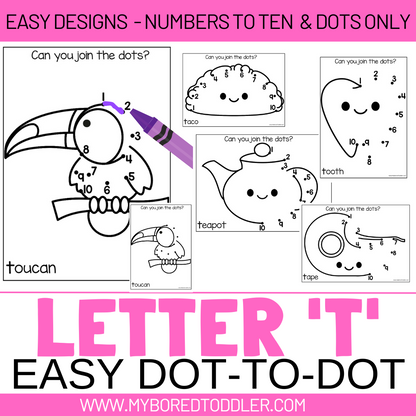 LETTER OF THE WEEK DOT-TO-DOT BUNDLE - (ALPHABET) - EASY DESIGNS