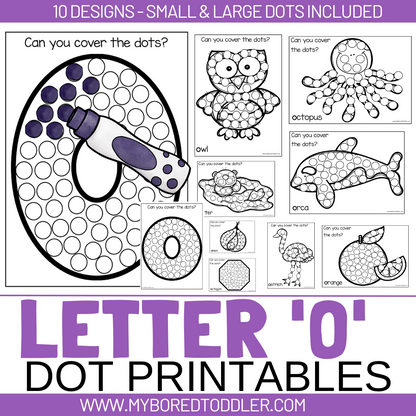 ALPHABET A to Z Dot Printable Bundle - 26 Letters Included