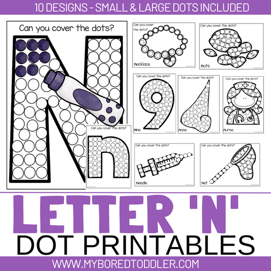 Alphabet - Letter N Dot Printables