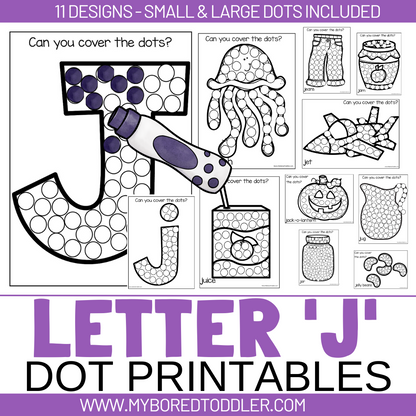 ALPHABET A to Z Dot Printable Bundle - 26 Letters Included