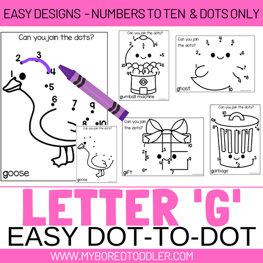 Alphabet - Letter G Dot-to-Dot - 2 Designs