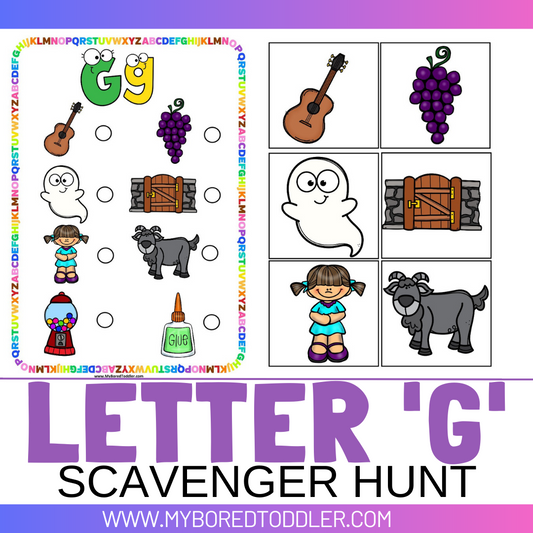 Alphabet - Letter G Scavenger Hunt