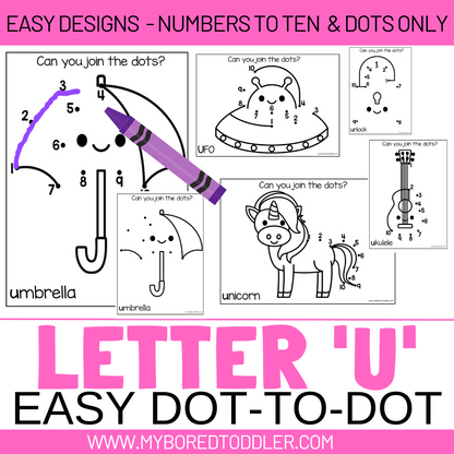 LETTER OF THE WEEK DOT-TO-DOT BUNDLE - (ALPHABET) - EASY DESIGNS