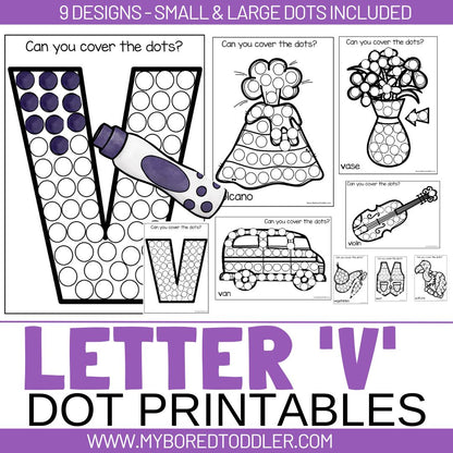 ALPHABET A to Z Dot Printable Bundle - 26 Letters Included