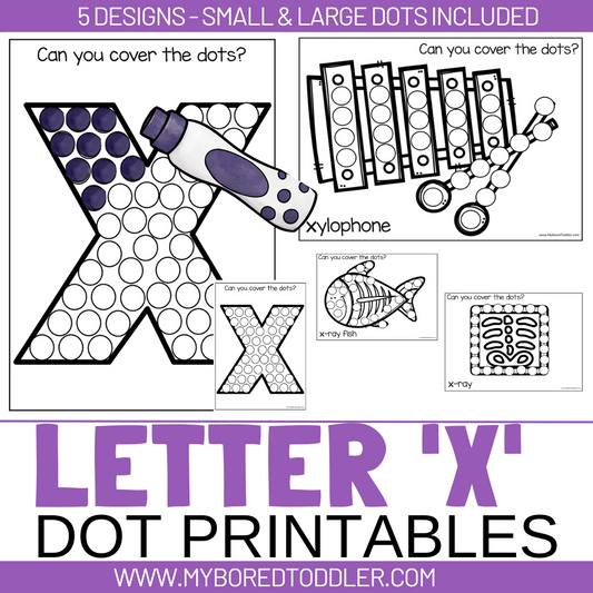 Alphabet - Letter X Dot Printables