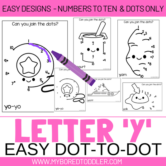 Alphabet - Letter Y Dot-to-Dot - 2 Designs