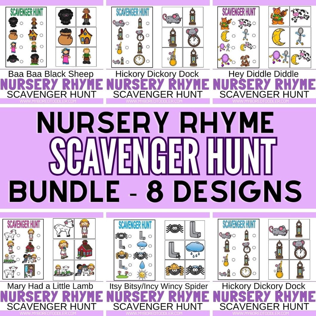 Nursery Rhyme Scavenger Hunt Bundle