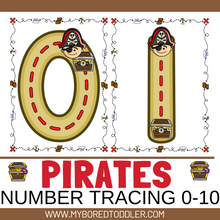Load image into Gallery viewer, PIRATES Number Tracing Cards 0-10
