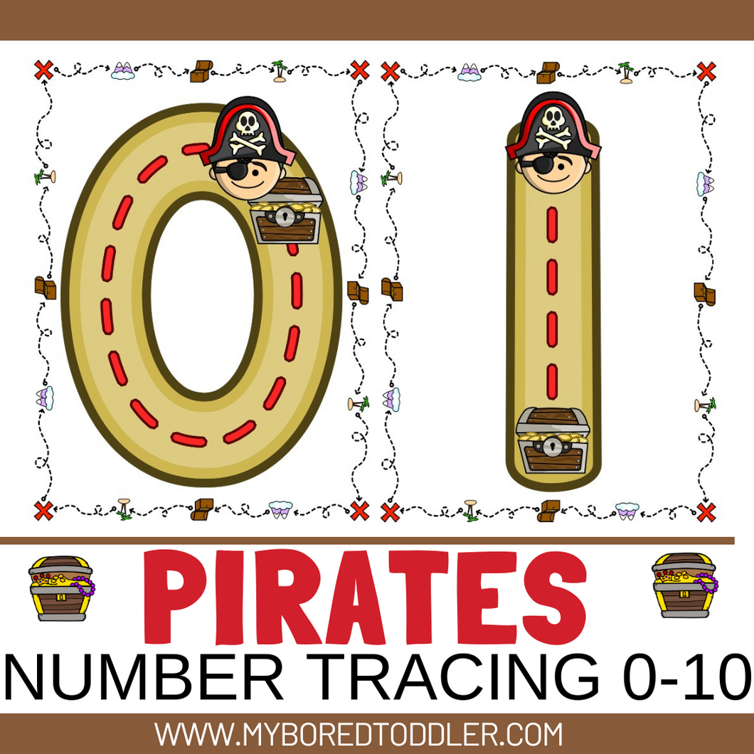 PIRATES Number Tracing Cards 0-10