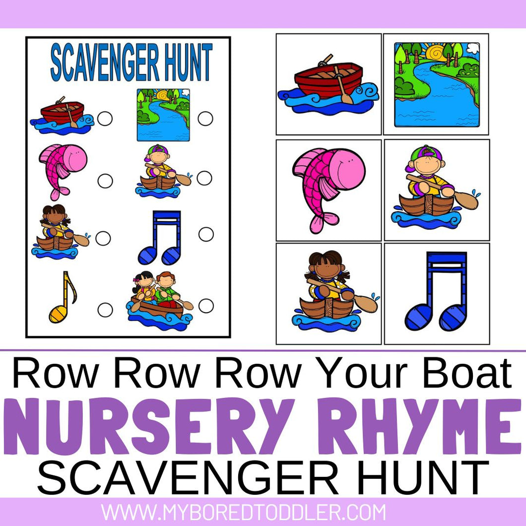 Row, Row, Row Your Boat Nursery Rhyme Scavenger Hunt